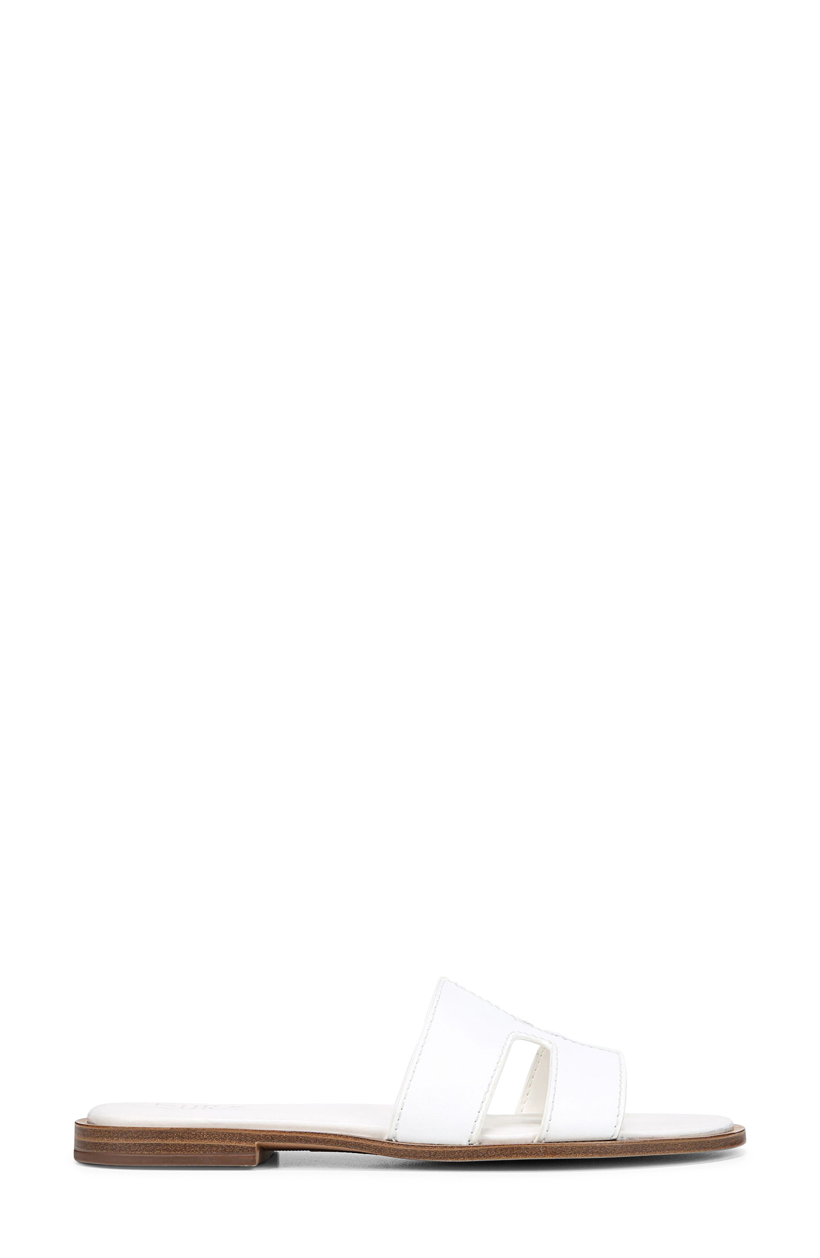 Fame Metallic Slide Sandal, Alternate, color, WHITE LEATHER