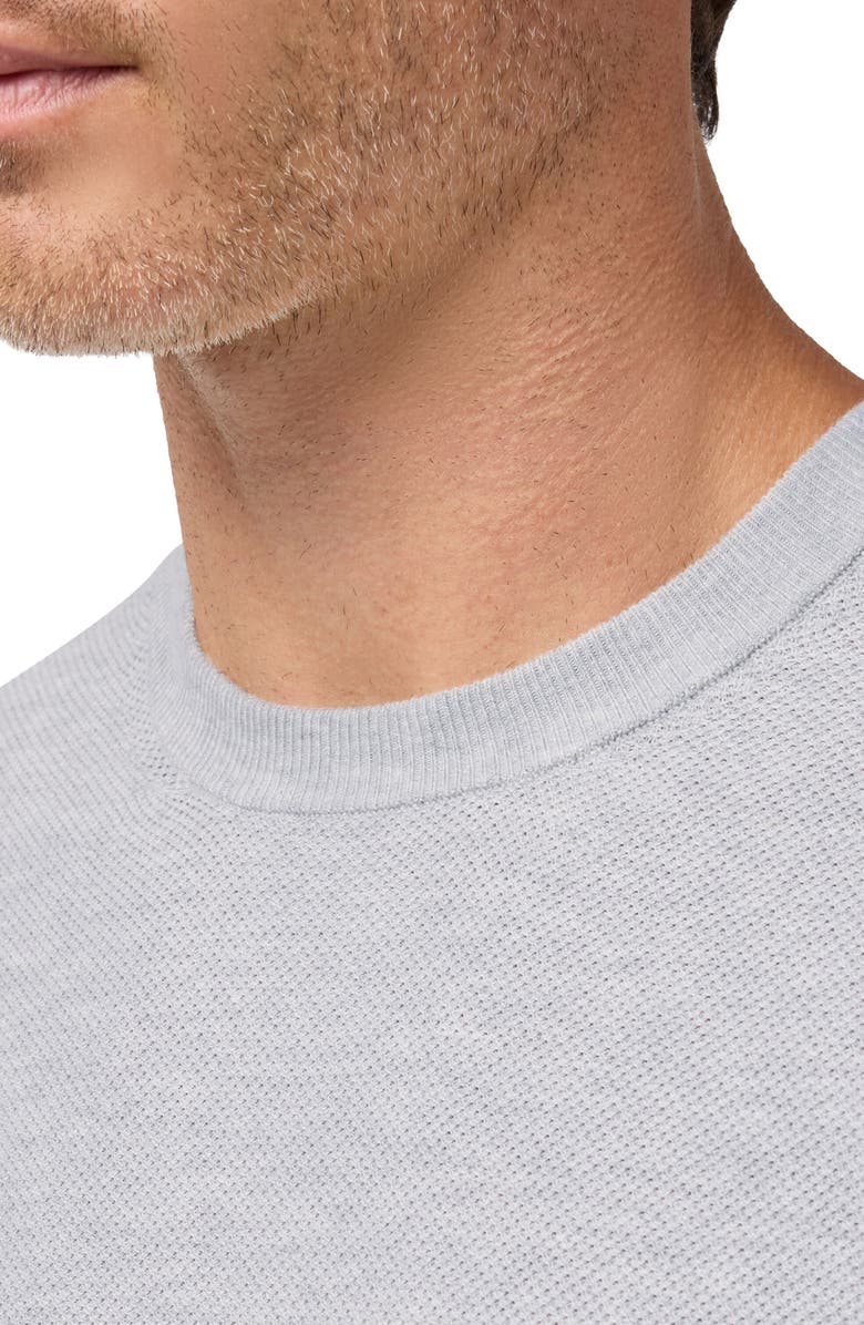 Mizzen+Main Ashe Crewneck Cotton Blend Performance Sweater, Alternate, color, Light Gray Heather