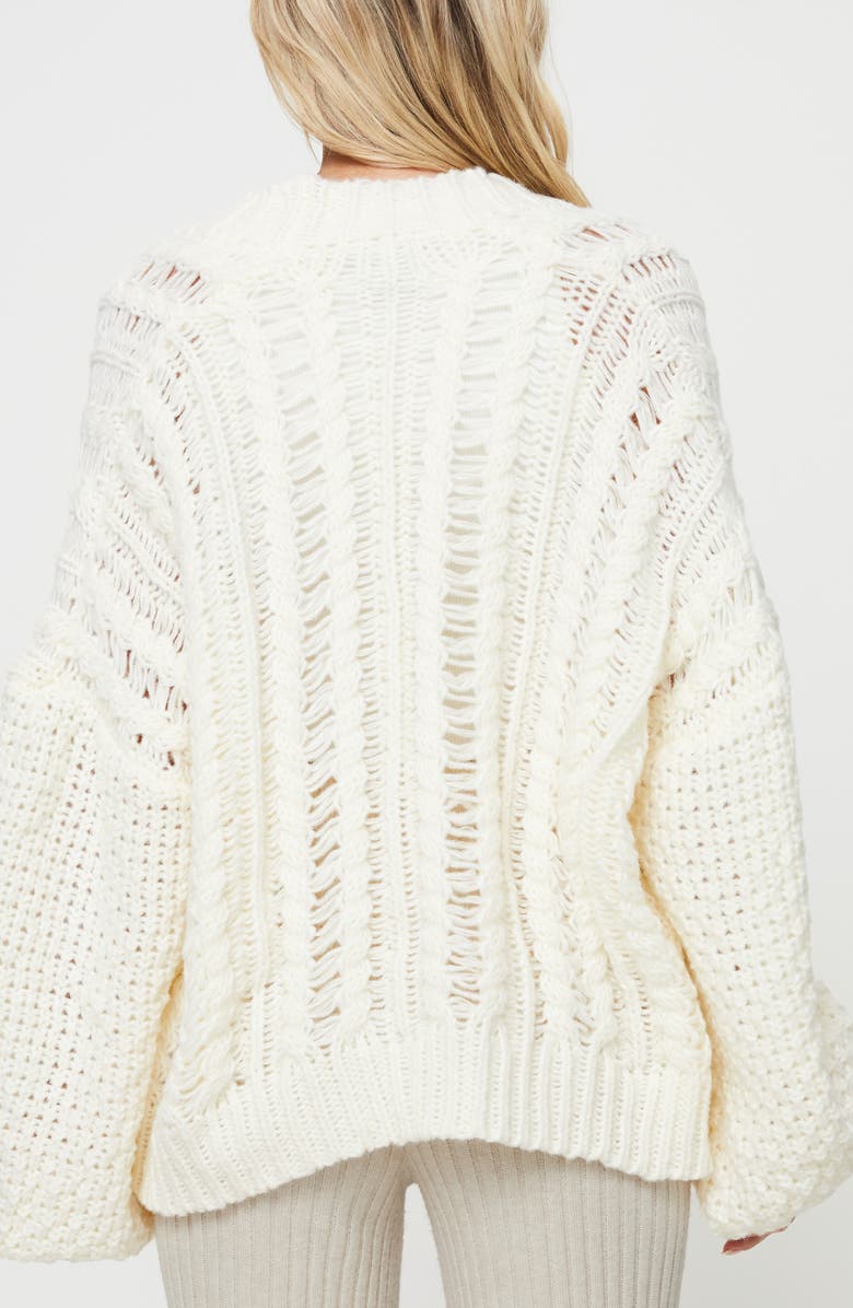 Princess Polly Abner Open Stitch Cardigan, Alternate, color, Light Beige