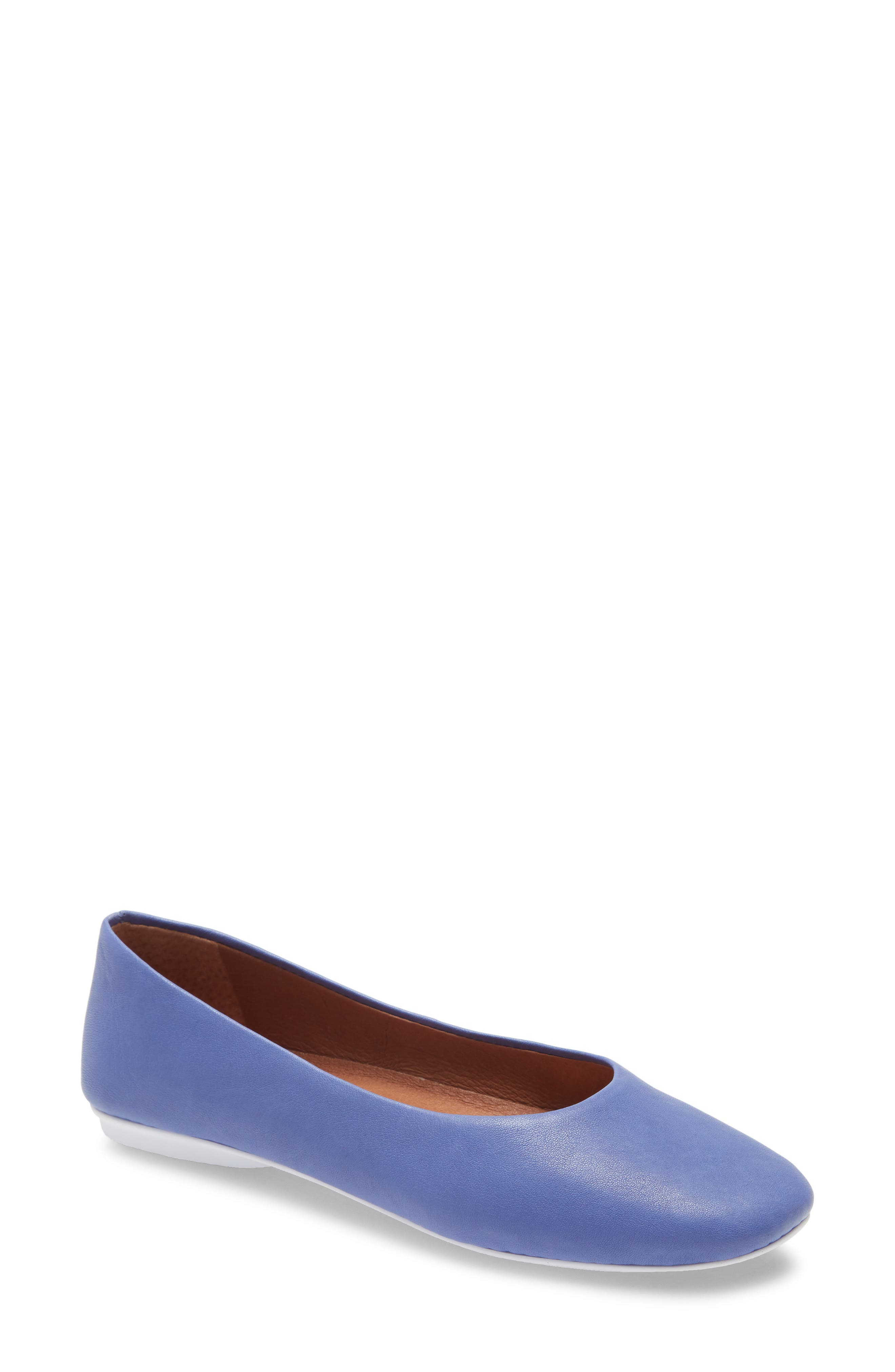 Signature Eugene Travel Ballet Flat, Main, color, INDIGO LEATHER