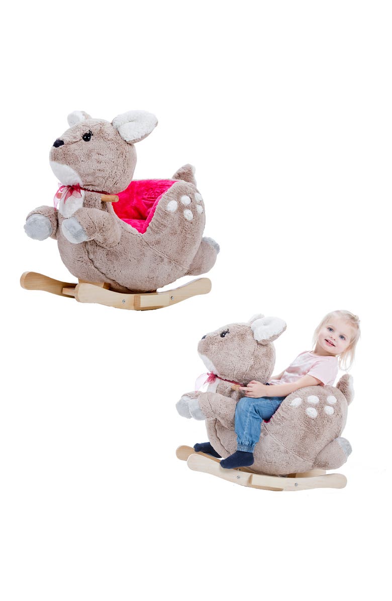 Gerardo´s Toys Little Rockers Deer Wooden Plush Ride, Alternate, color, Multicolored