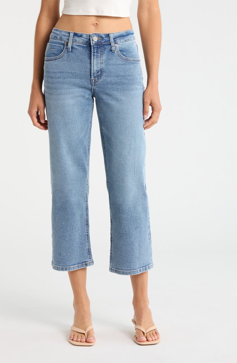 CITY BLUES Dover Crop Straight Leg Jeans, Main, color, Light Aged Wash