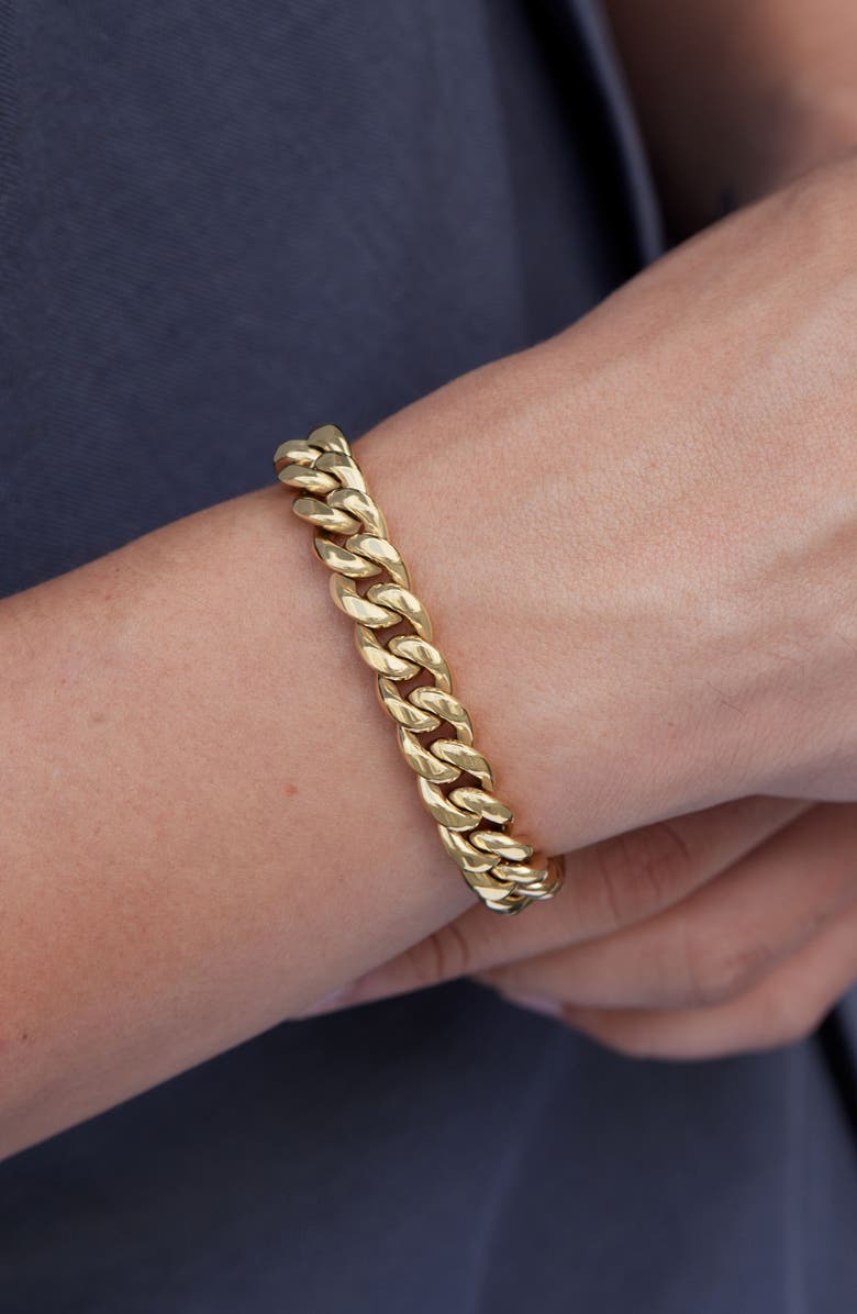 SAVVY CIE JEWELS Curb Link Bracelet, Alternate, color, Yellow Gold Plate