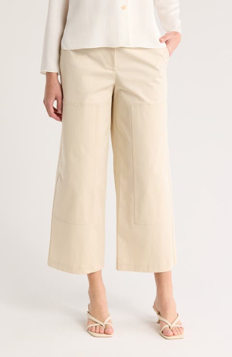 Utility Patch Crop Wide Leg Pants