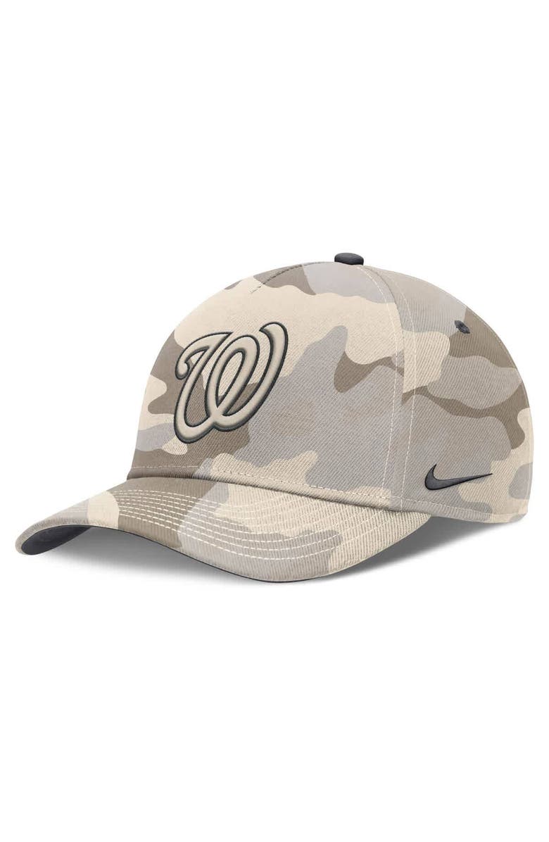 Nike Men's Nike Natural Washington Nationals Camo Pack Rise Adjustable Hat, Main, color, Natural