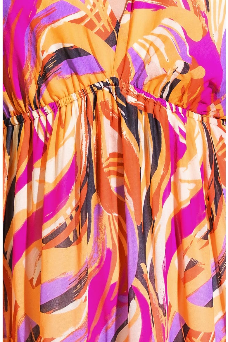 Print Maxi Dress, Alternate, color, MUSTARD MAGENTA