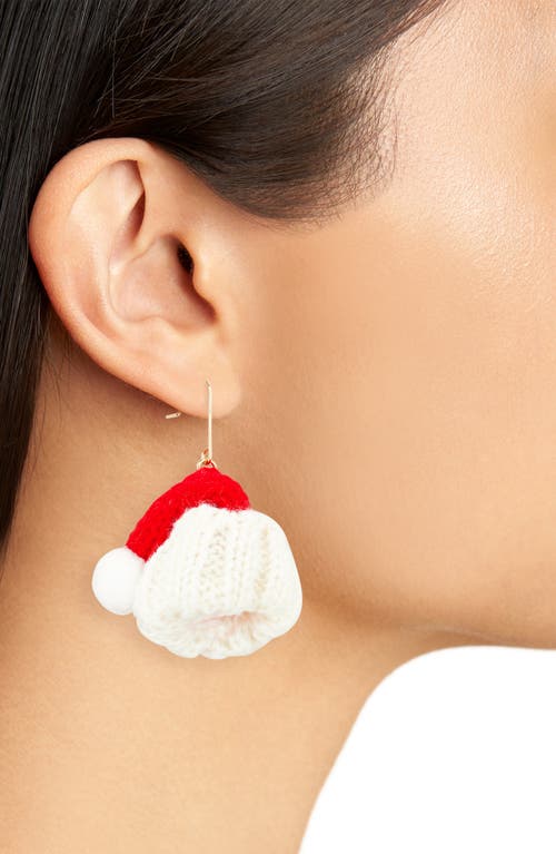 Leith Knit Santa Hat Drop Earrings In Neutral