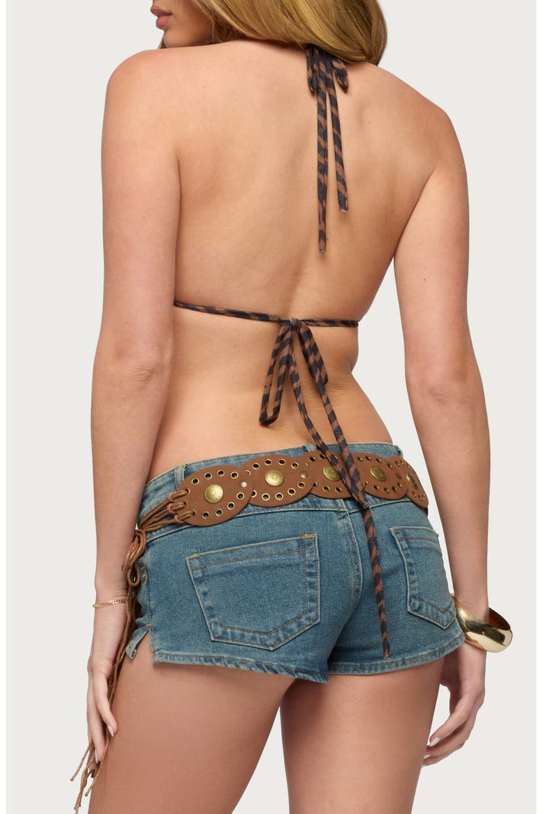 Zebra Print Backless Top, Alternate, color, BROWN