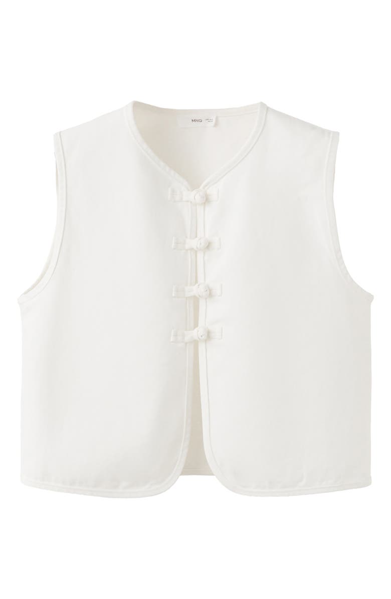 MANGO TEEN Denim Vest, Alternate, color, Off White