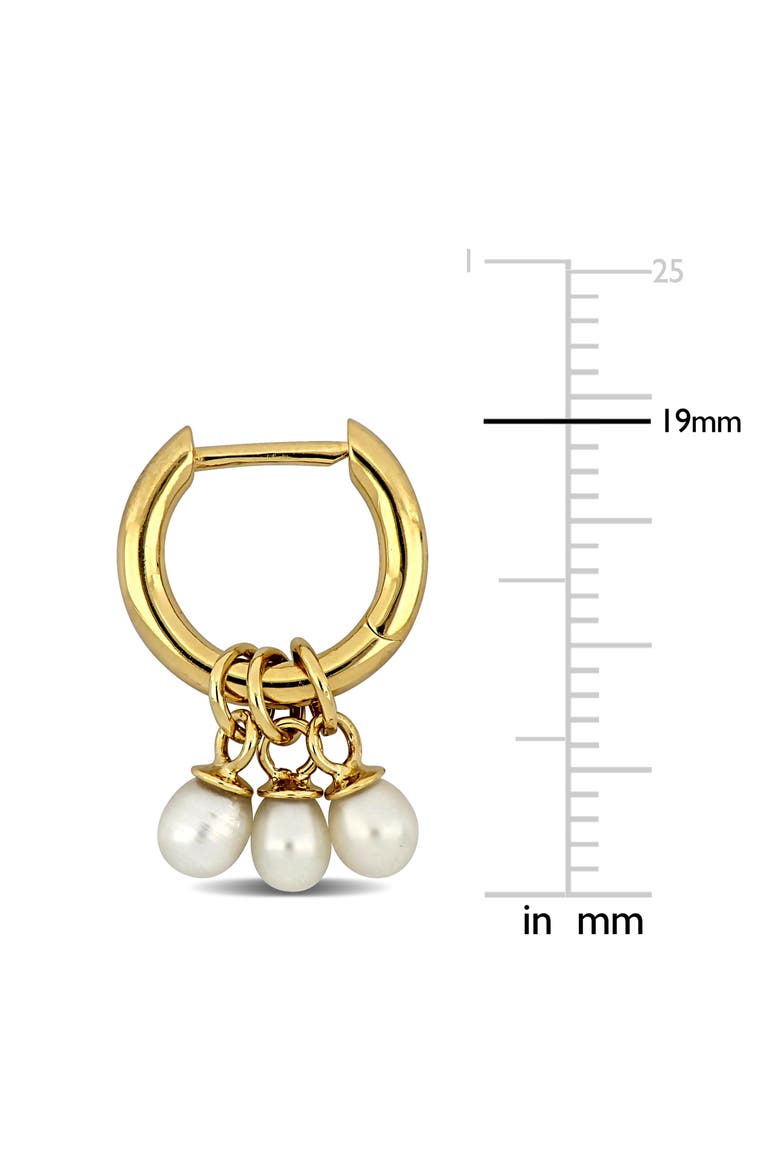Cultured Freshwater Pearl Drop Huggie Hoop Earrings, Alternate, color, WHITE
