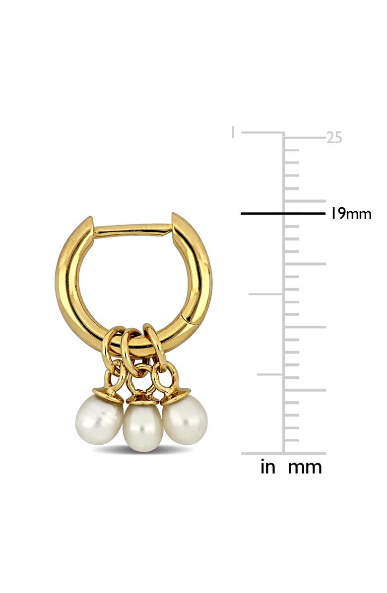 DELMAR Cultured Freshwater Pearl Drop Huggie Hoop Earrings, Alternate, color, White