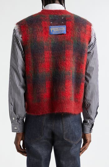 【関税＆送料込み】Maison Margiela Mohair Wool Vest Clothin Maison Margiela x Pendleton Plaid Mohair & Wool Blend V-Neck