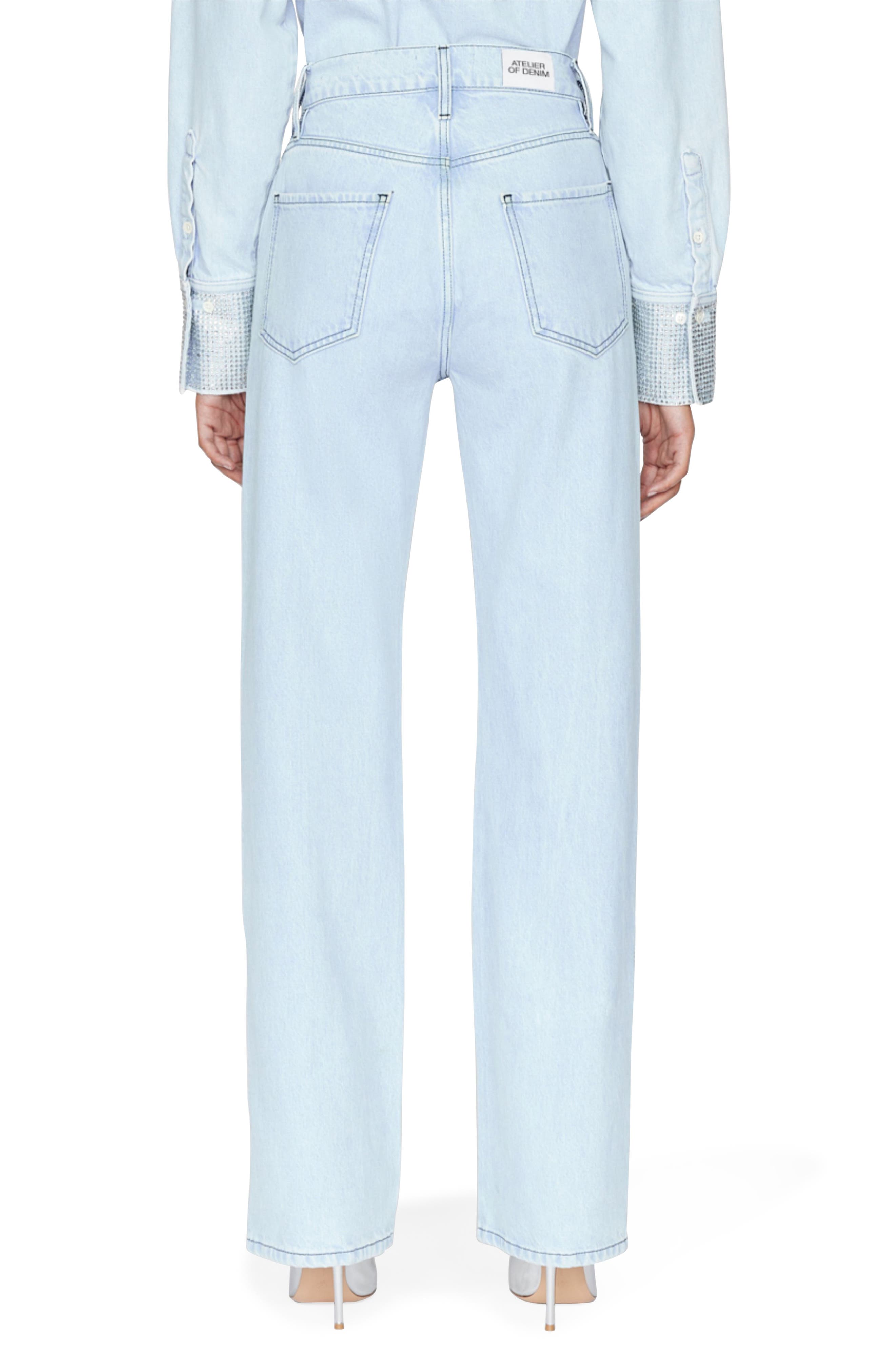FRAME Rhinestone Straight Leg Jeans (Women) | Nordstromrack