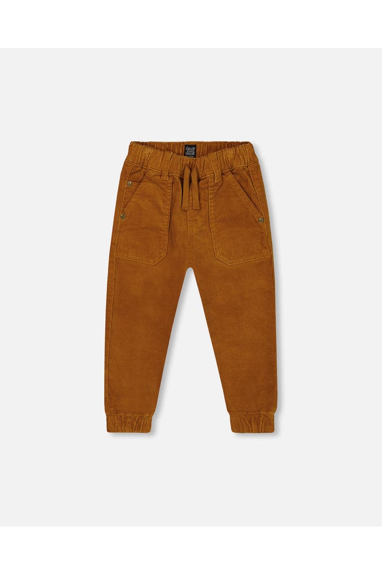 Little Boy's Stretch Corduroy Jogger Pants Caramel Brown, Main, color, Chipmunk