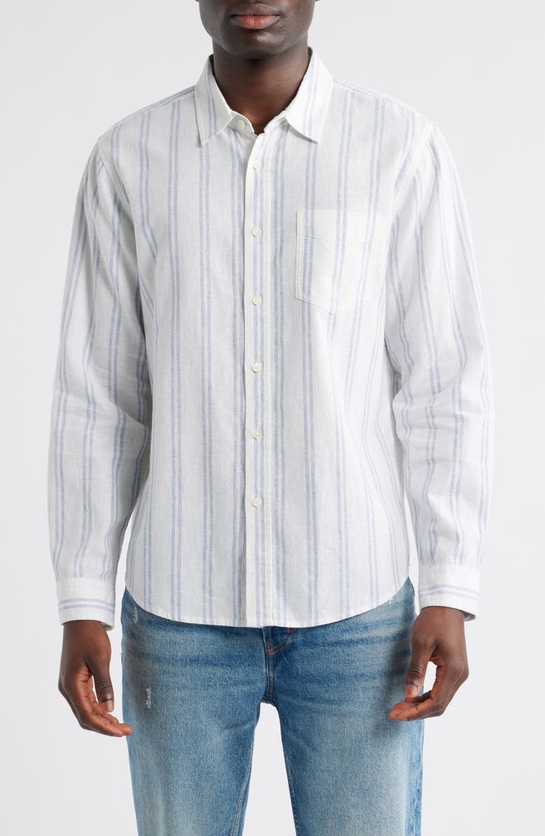 Rails Clyde Stripe Hemp & Cotton Button-Up Shirt, Main, color,