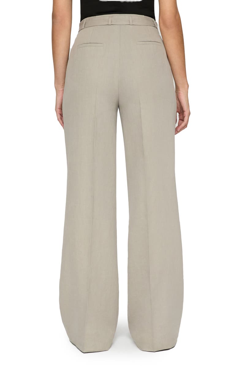 Lafayette 148 New York Clark Belted High Waist Linen Wide Leg Pants, Alternate, color, Jute