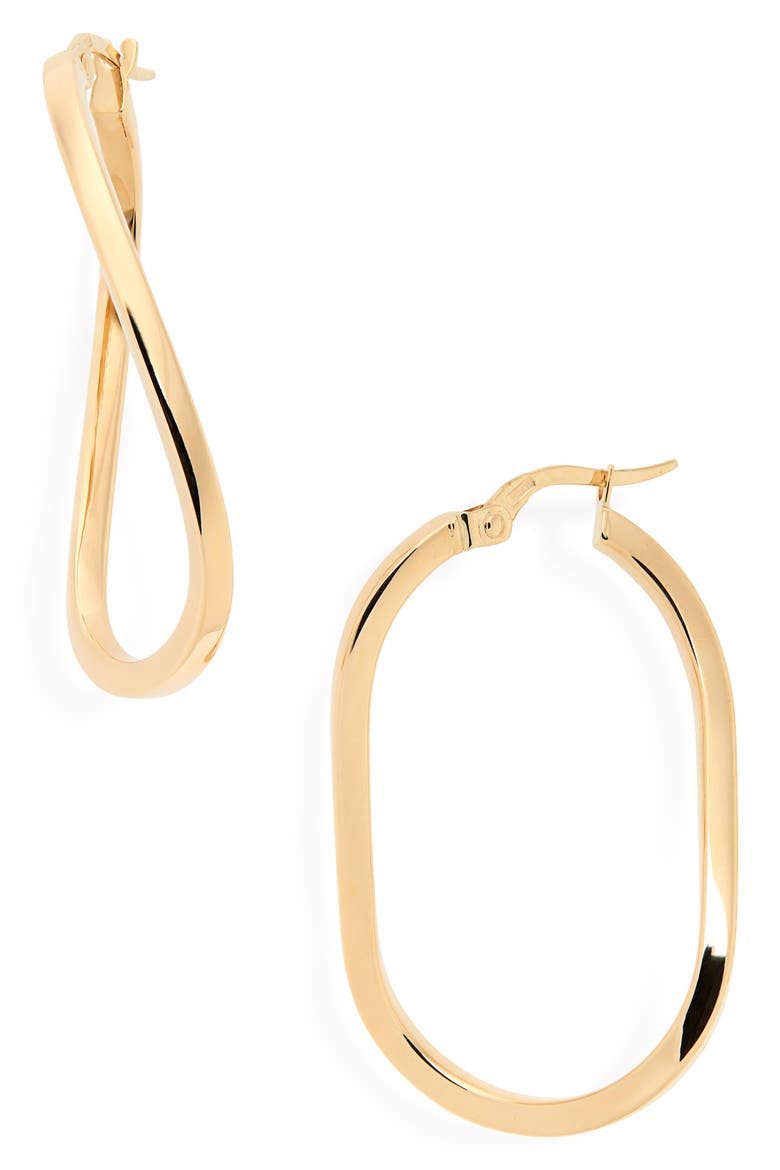 Twisted Gold Hoop Earrings, Main, color, YELLOW GOLD