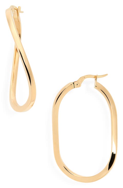 Twisted Gold Hoop Earrings
