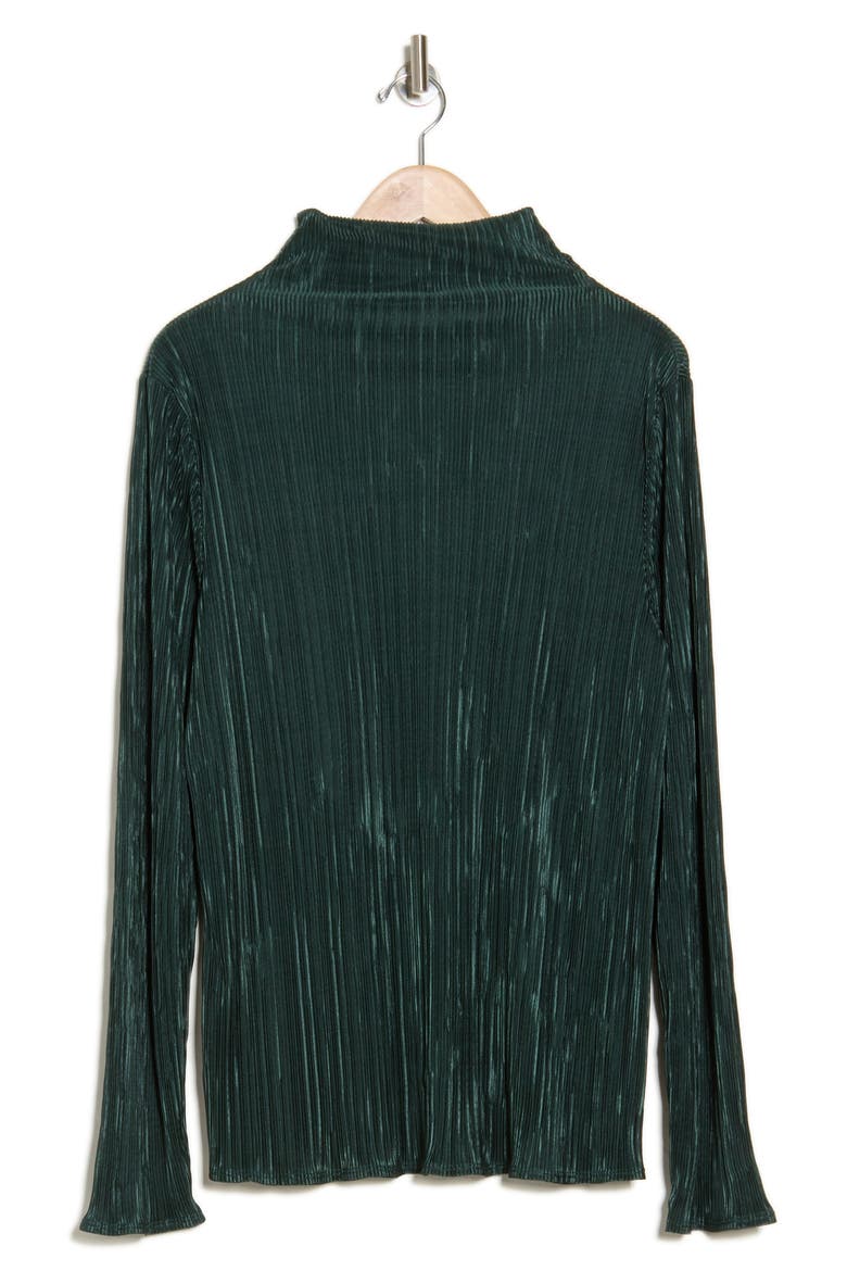 Long Sleeve Plissé Turtleneck Top, Alternate, color, OLIVE