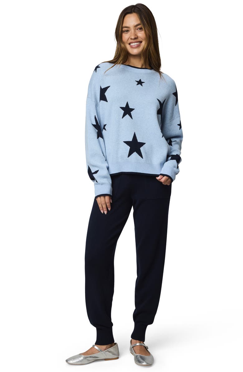 Splendid Silvie Star Sweater, Alternate, color, Sea Breeze Blue/ Navy