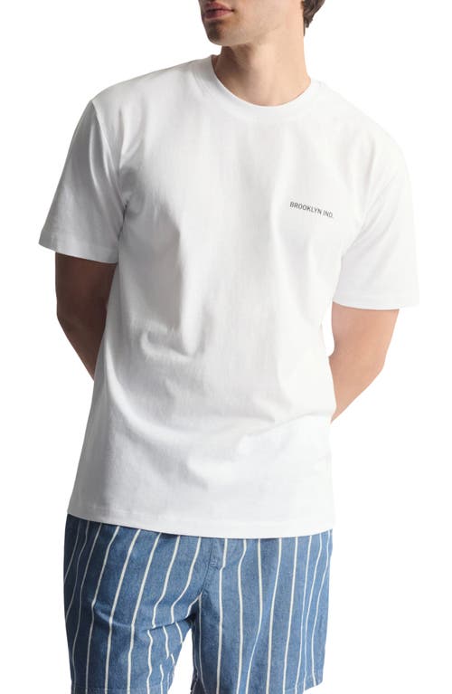 Brooklyn Industries Logo Cotton Graphic T-shirt In White
