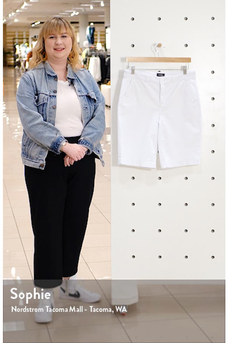 Stretch Cotton Blend Twill Bermuda Shorts video