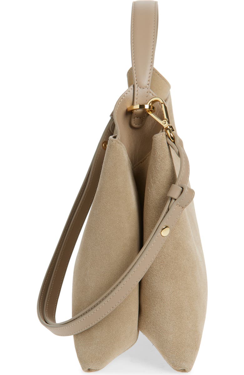 Ree Projects Medium Elieze Suede Top Handle Bag, Alternate, color, Sandstone
