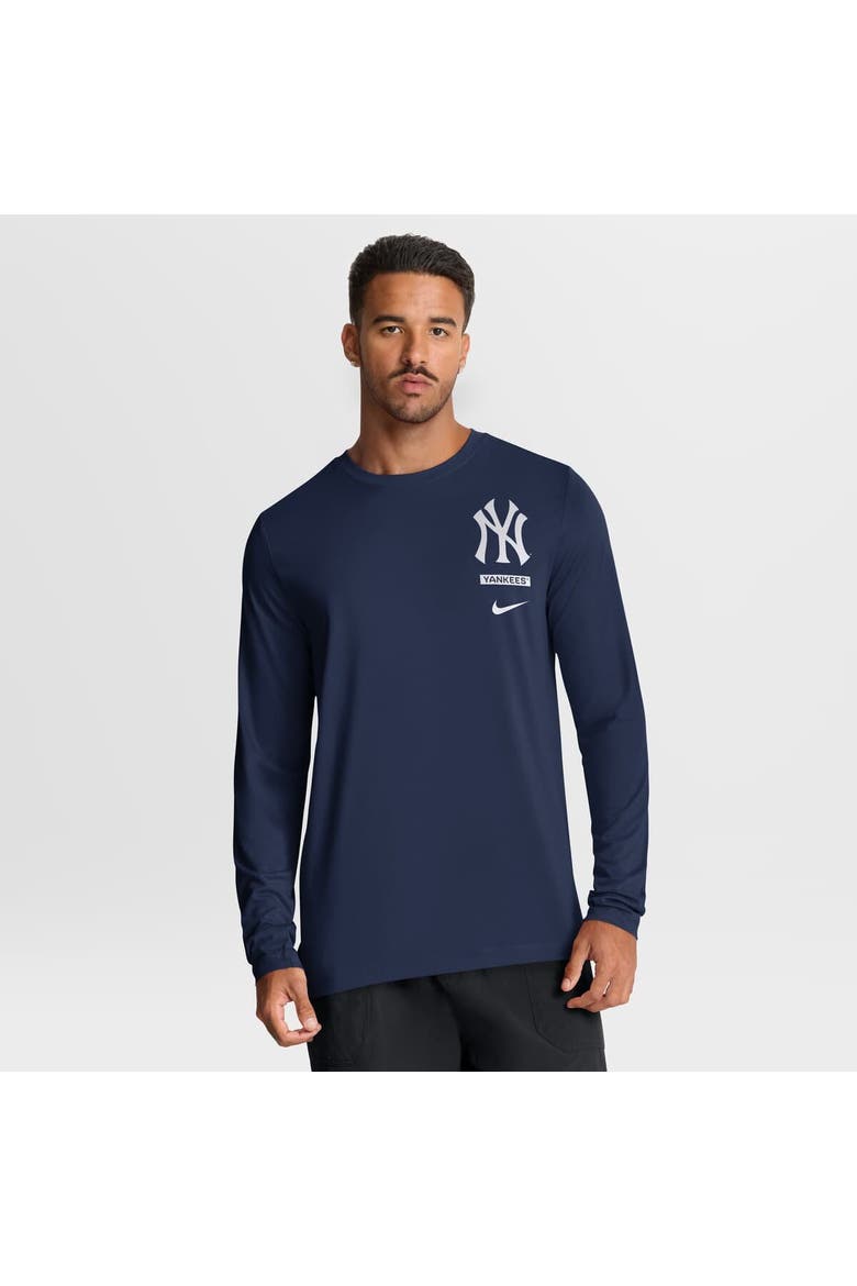 Men's Nike Navy New York Yankees 2-Hit Legend Dri-FIT Long Sleeve T-Shirt, Main, color, Navy