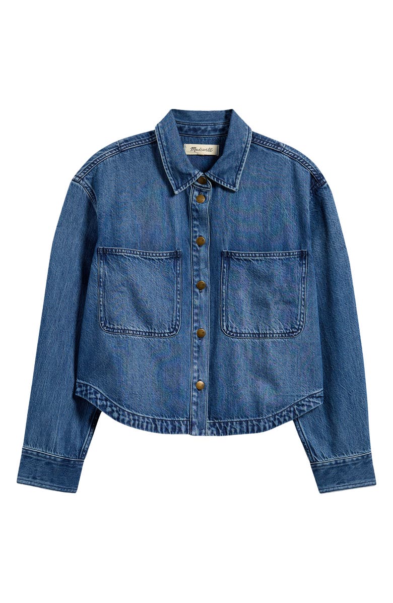 Madewell Denim Crop Shirt, Alternate, color, Maspeth Wash