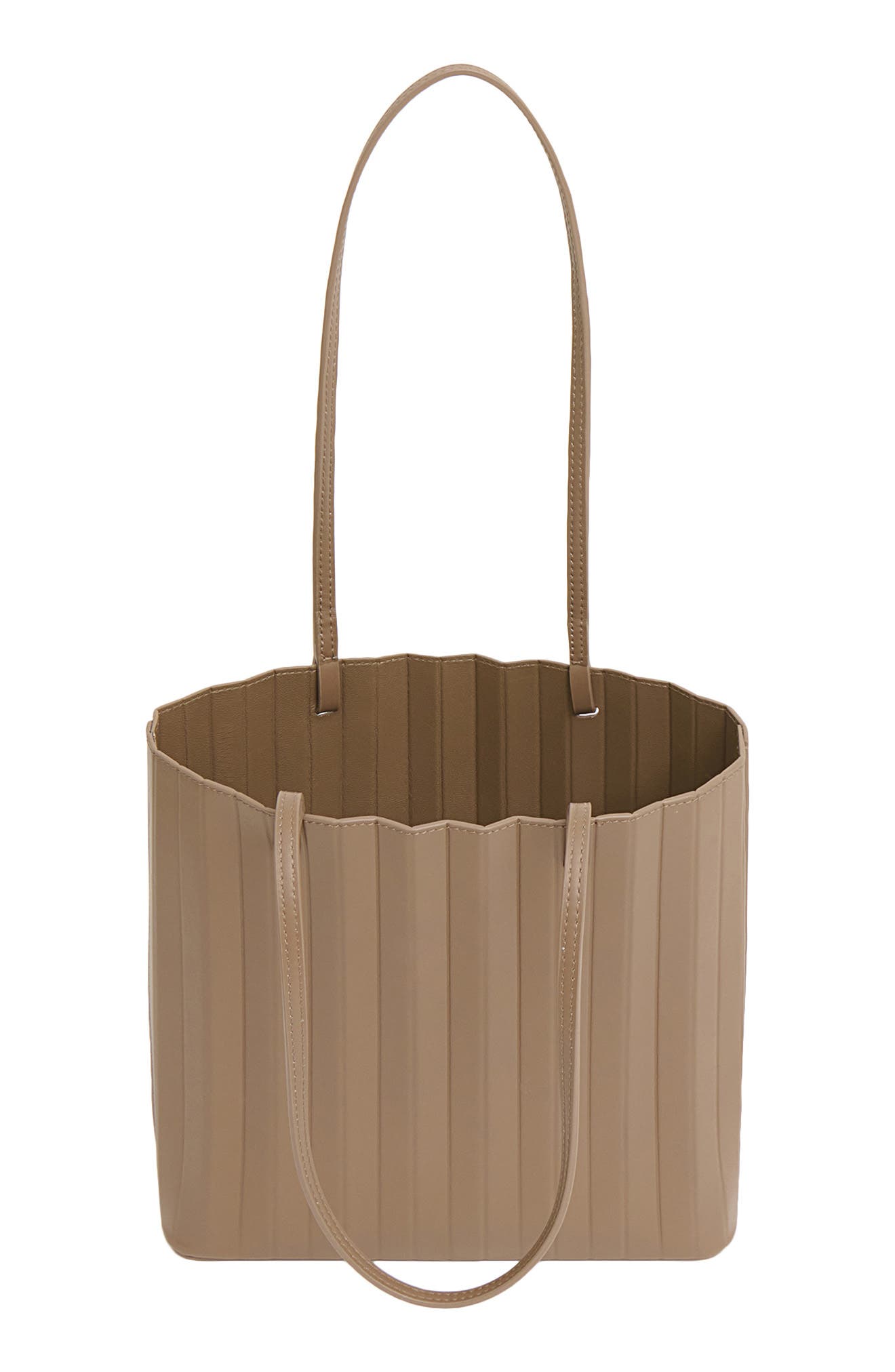 Pleated Filo Leather Tote, Alternate, color, ANISE/ ANISE