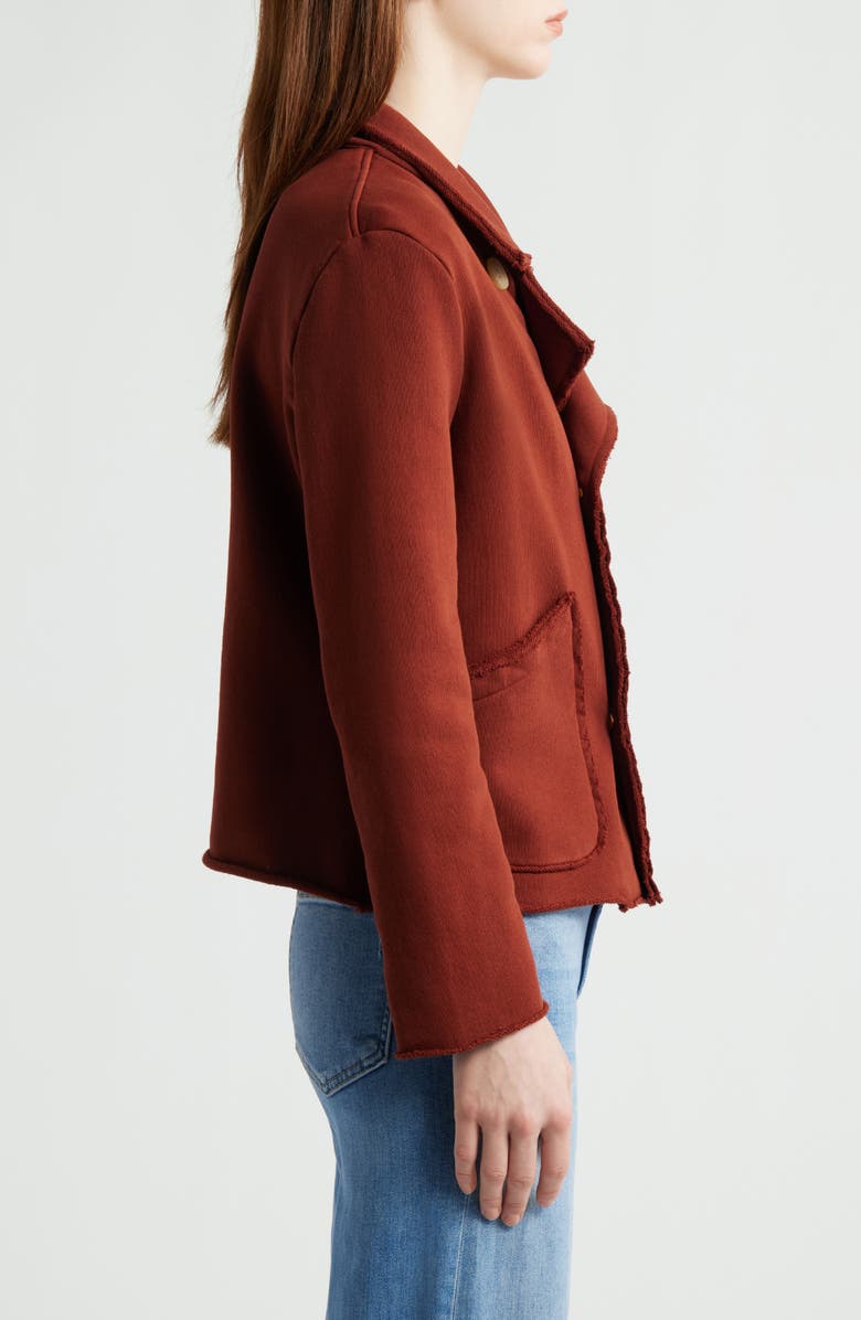 Frank & Eileen Mini Belfast Crop Knit Peacoat, Alternate, color, Redwood