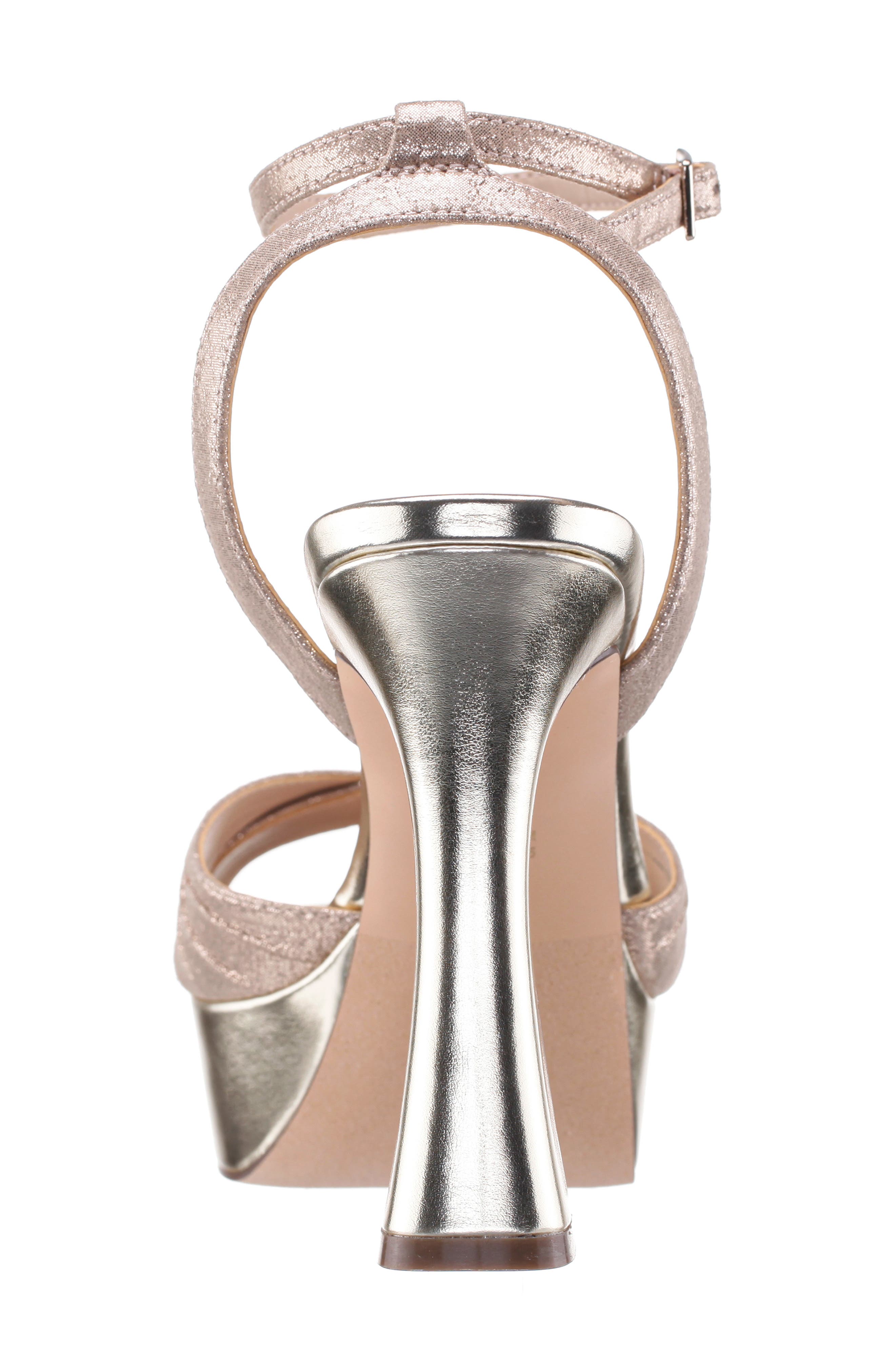 Nina Angie Ankle Strap Platform Sandal, Alternate, color, Taupe