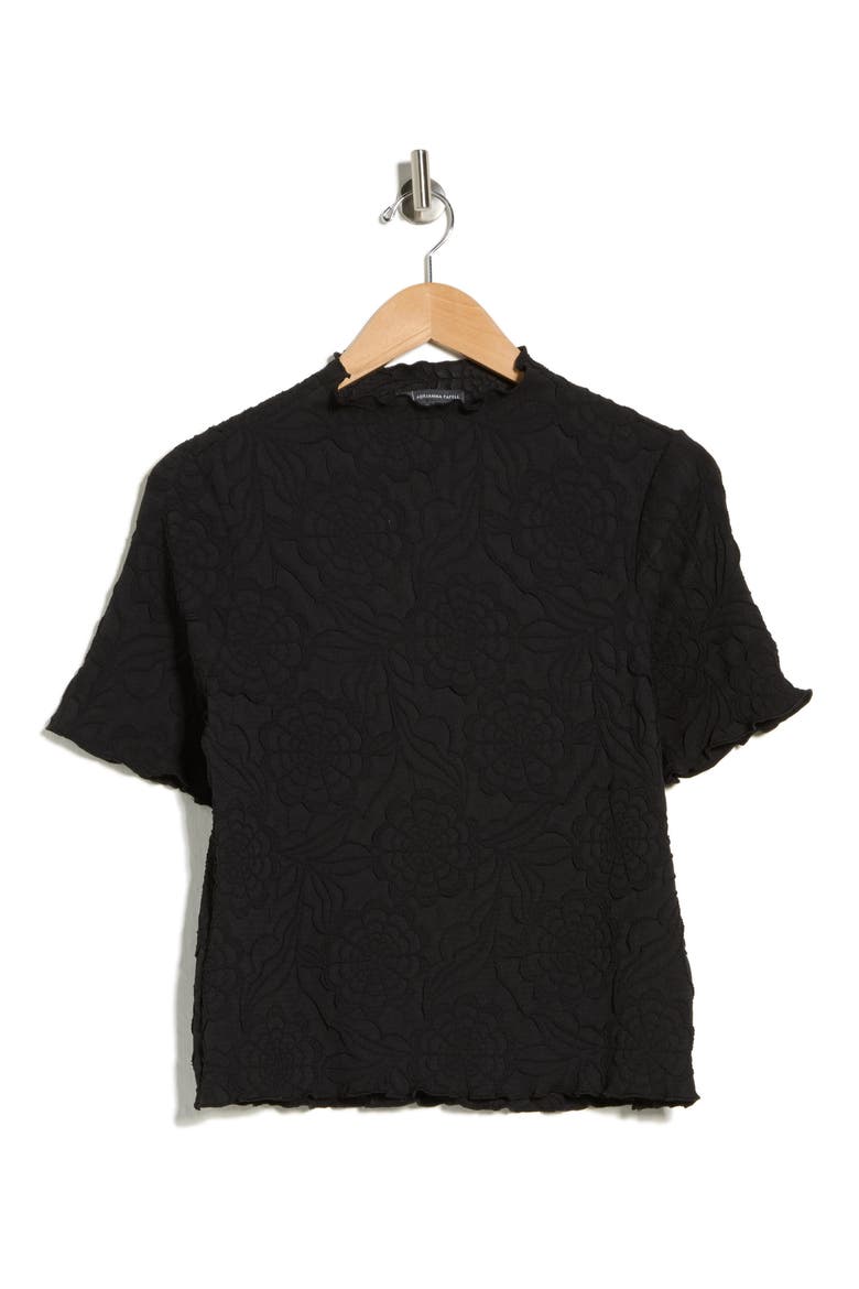 Floral Textured Knit Top, Alternate, color, BLACK