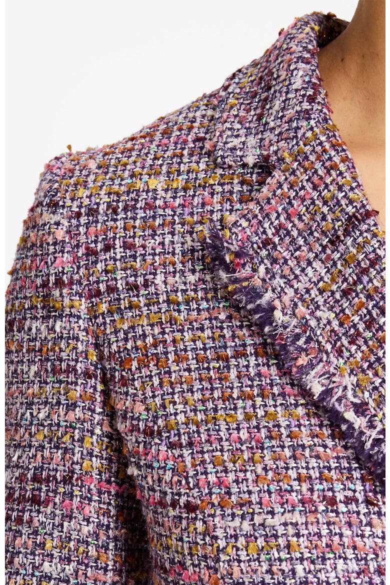 Gisele Jacket in Luxury Tweed with Subtle Sequins, Alternate, color, DUSTY LILAC