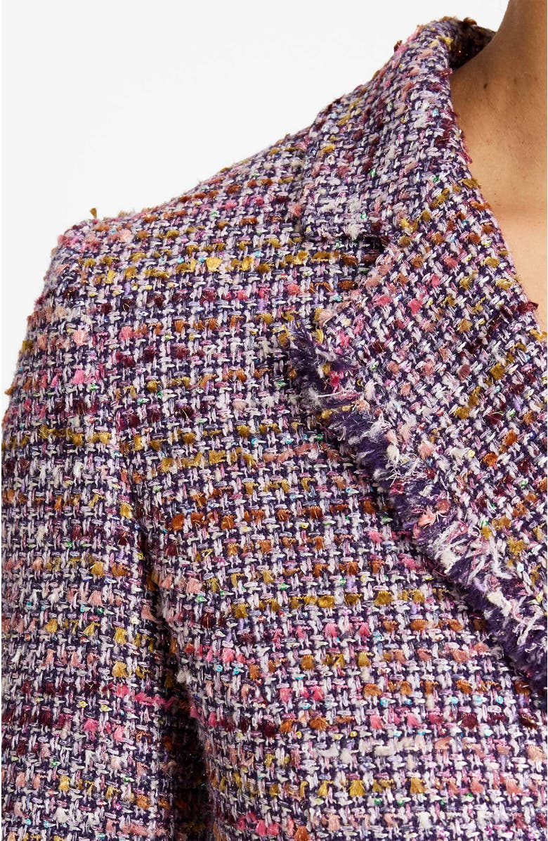 Santorelli Gisele Jacket in Luxury Tweed with Subtle Sequins, Alternate, color, Dusty Lilac