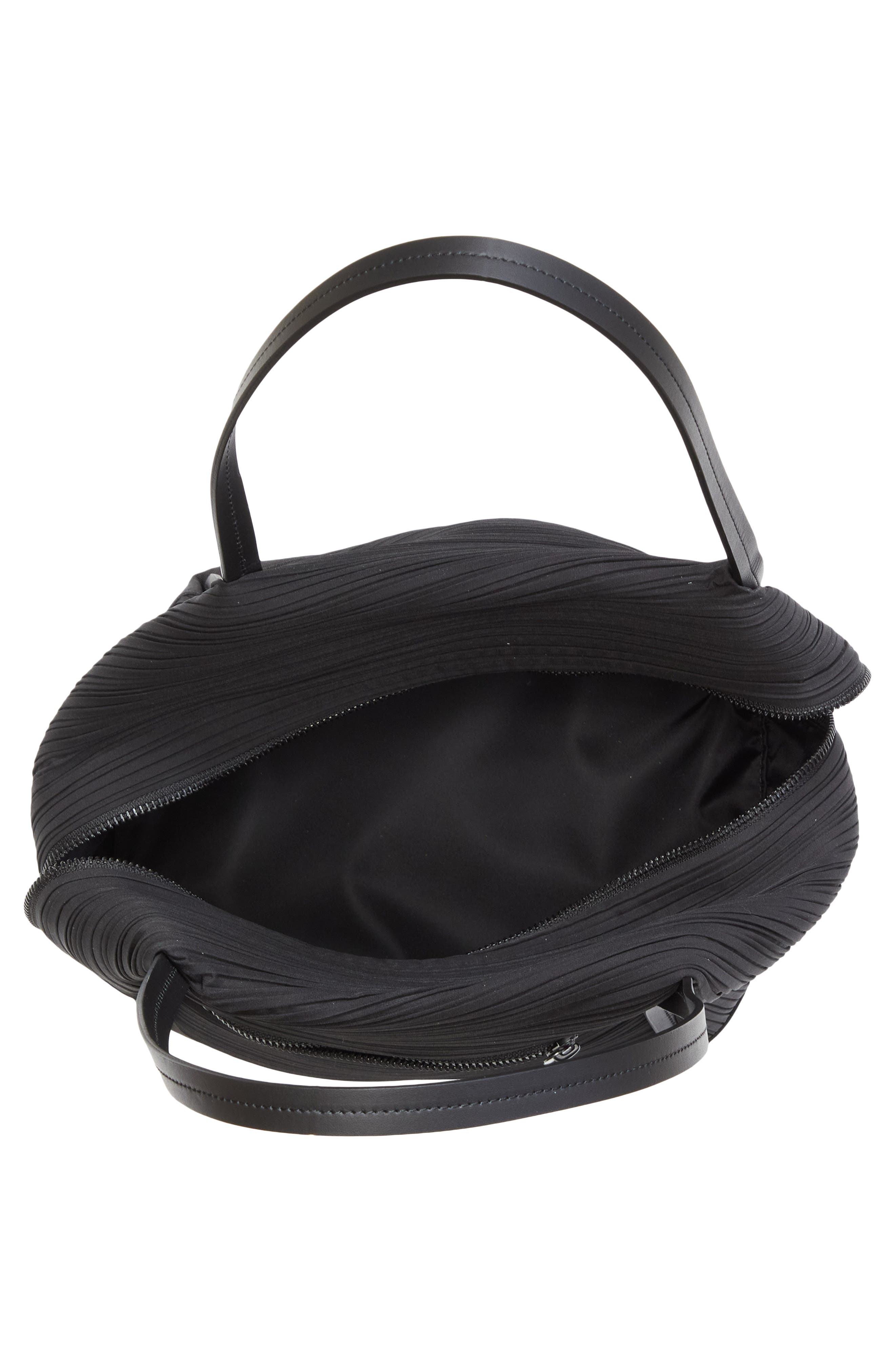 Pleats Please Issey Miyake Bias Pleated Handbag, Alternate, color, Black