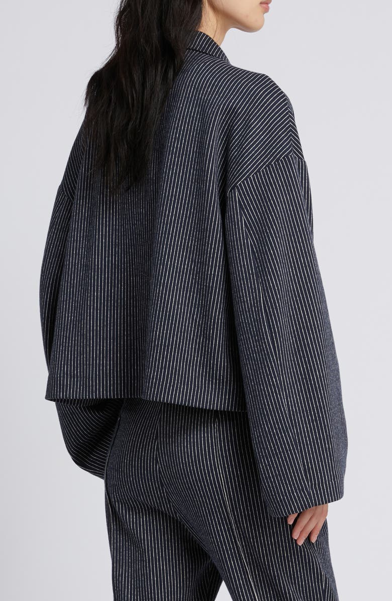 MM by Max Mara Giuliva Stripe Cotton Stretch Jersey Jacket, Alternate, color, Ultramarine