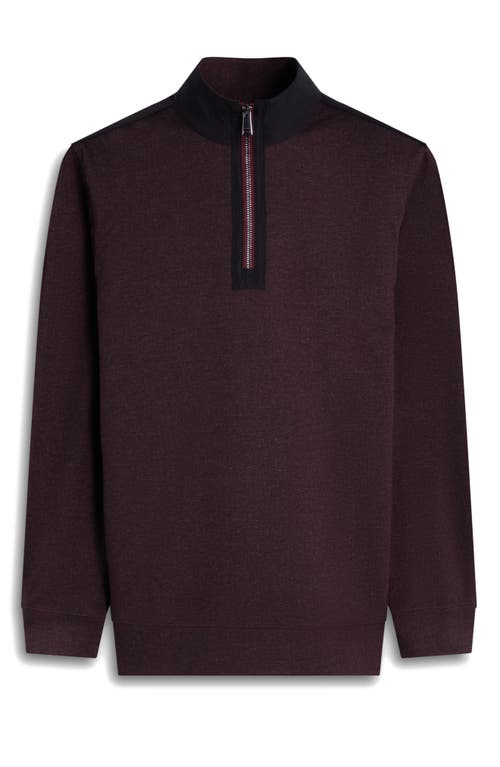 Bugatchi Quarter Zip Pullover In Burgundy