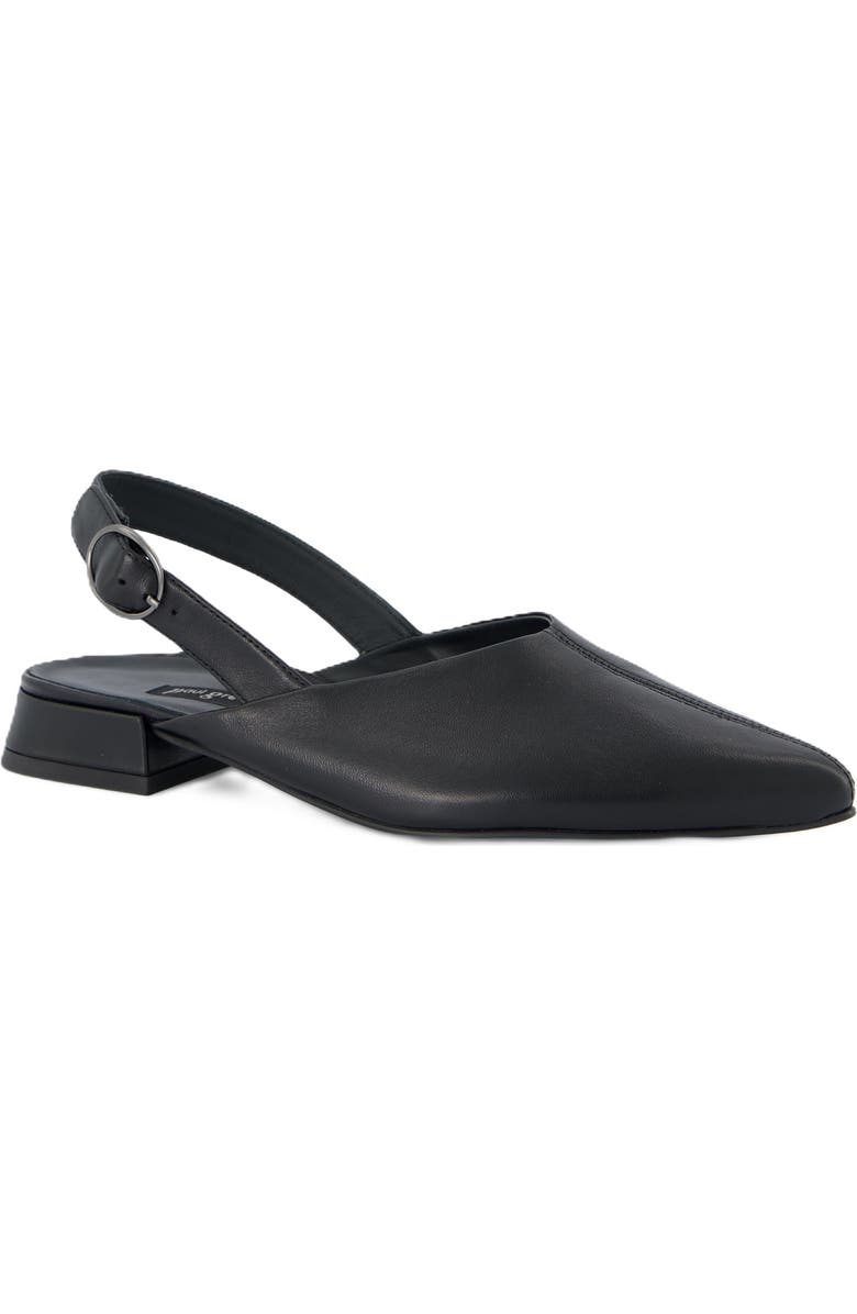 Paul Green Aladdin Slingback Point Toe Flat, Main, color, Black Soft Nappa