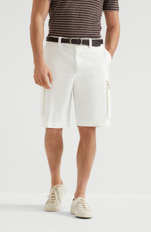 Brunello Cucinelli Bermuda Shorts With Cargo Pockets In White