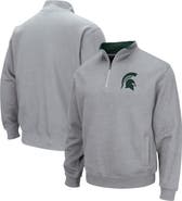 COLOSSEUM Men's Colosseum Heathered Gray Michigan State Spartans Tortugas Team Logo Quarter-Zip Jacket