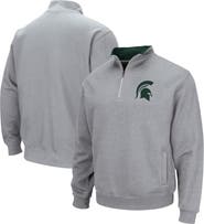 COLOSSEUM Men's Colosseum Heathered Gray Michigan State Spartans Tortugas Team Logo Quarter-Zip Jacket