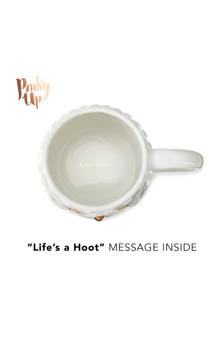 Pinky Up (Accessories) Olivia Ceramic Owl Mug, Alternate, color, White