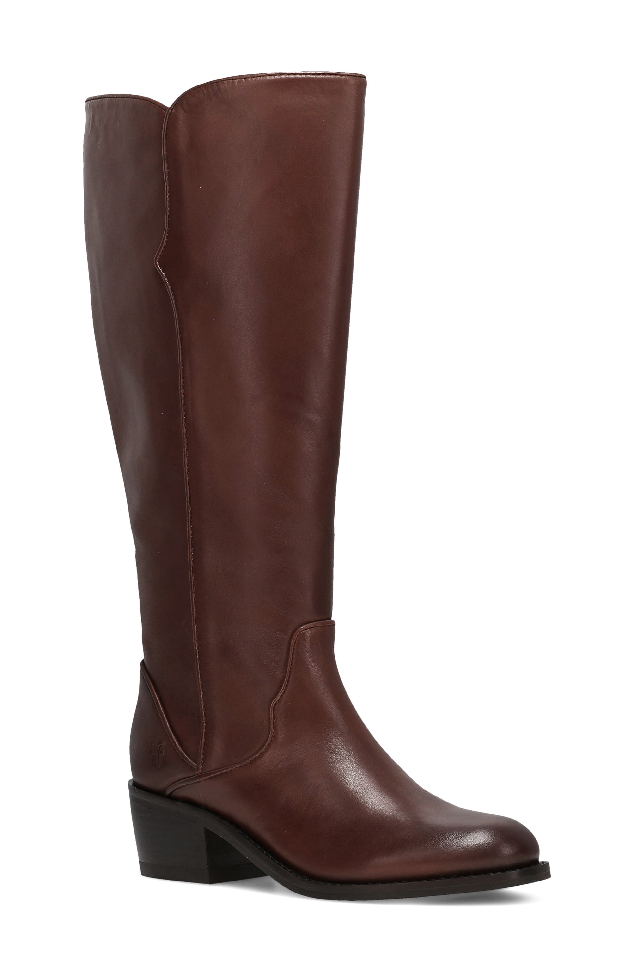 Carson 2 Piping Knee High Boot, Main, color, SADDLE