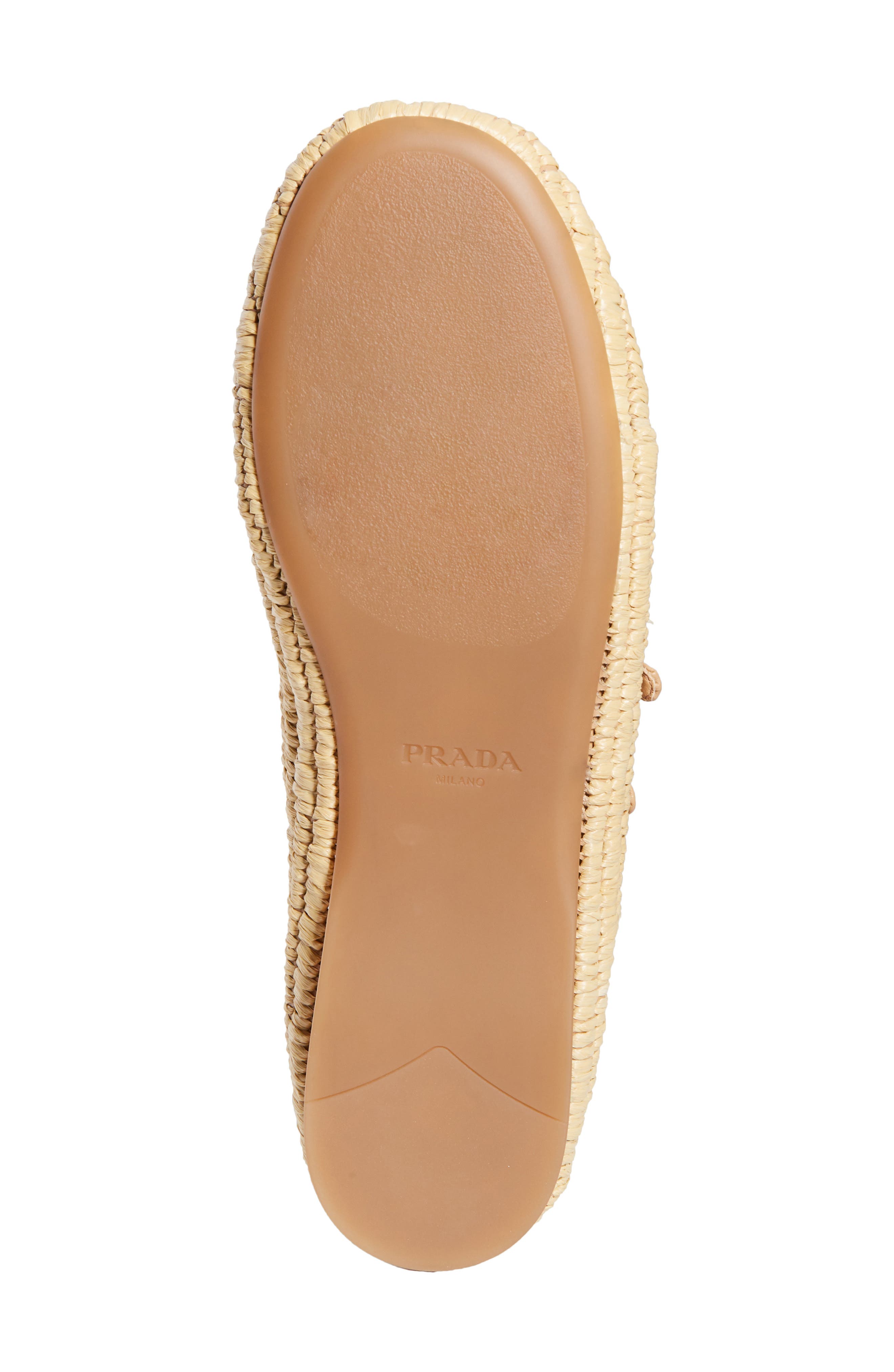 Prada Raffia Mary Jane Flat, Alternate, color, Naturale