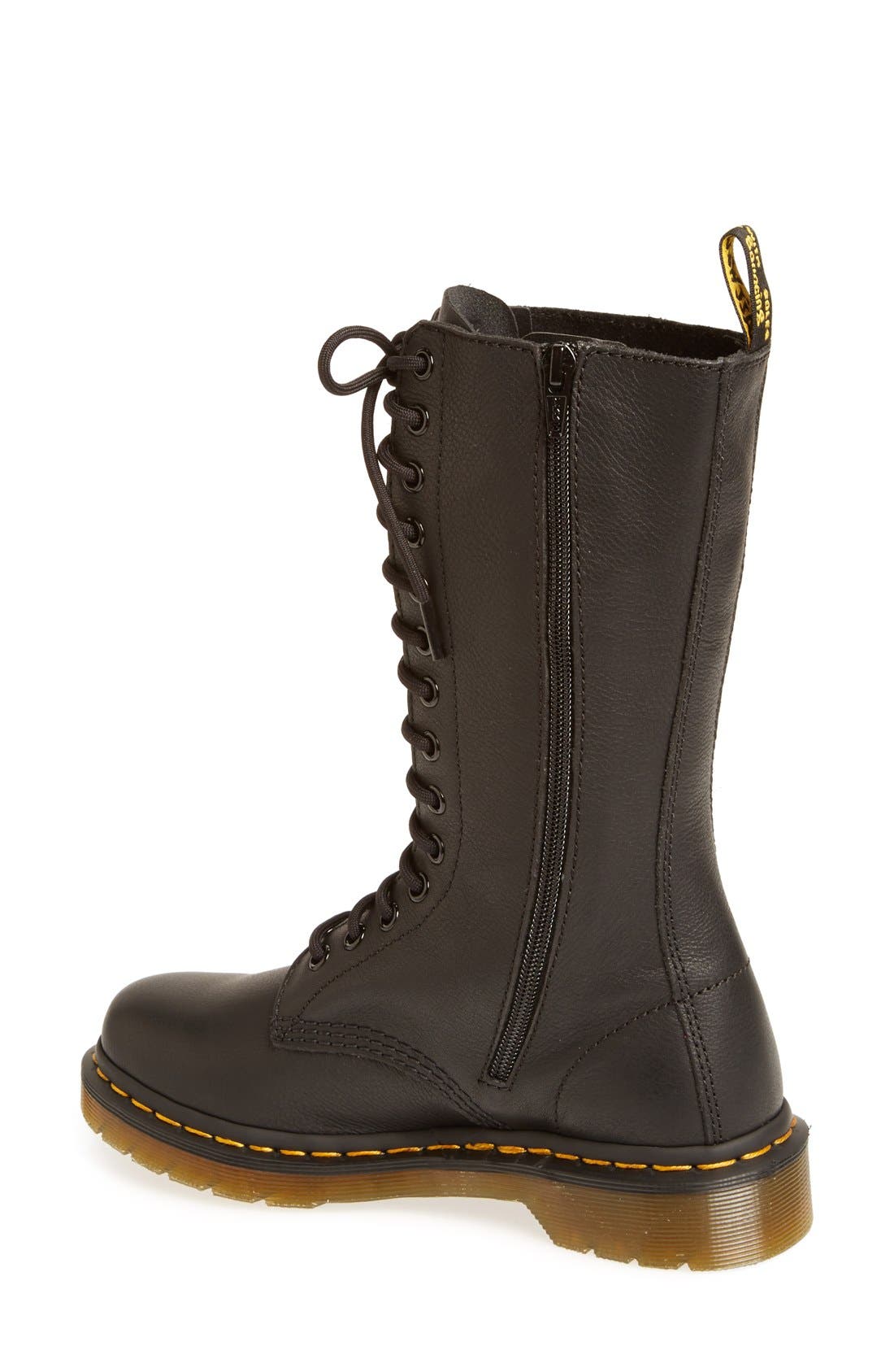 '1B99' Leather Boot, Alternate, color, BLACK