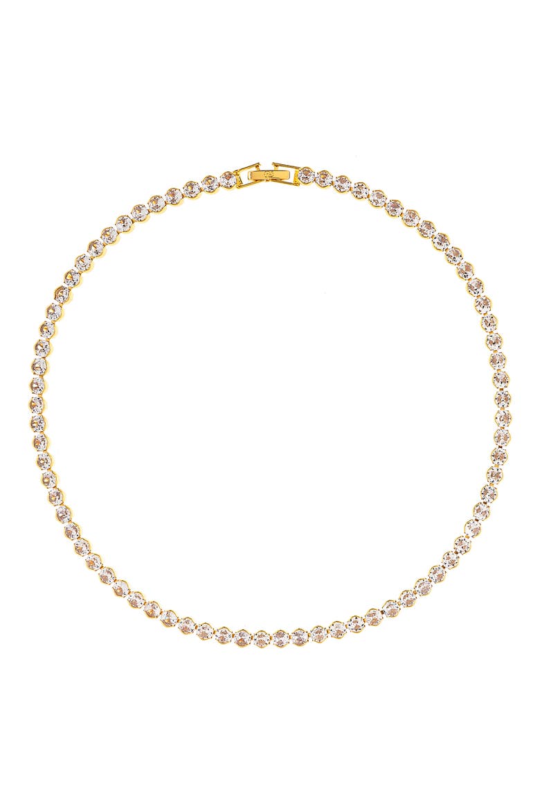 Cubic Zirconia Tennis Necklace, Main, color, GOLD / CUBIC ZIRCONIA