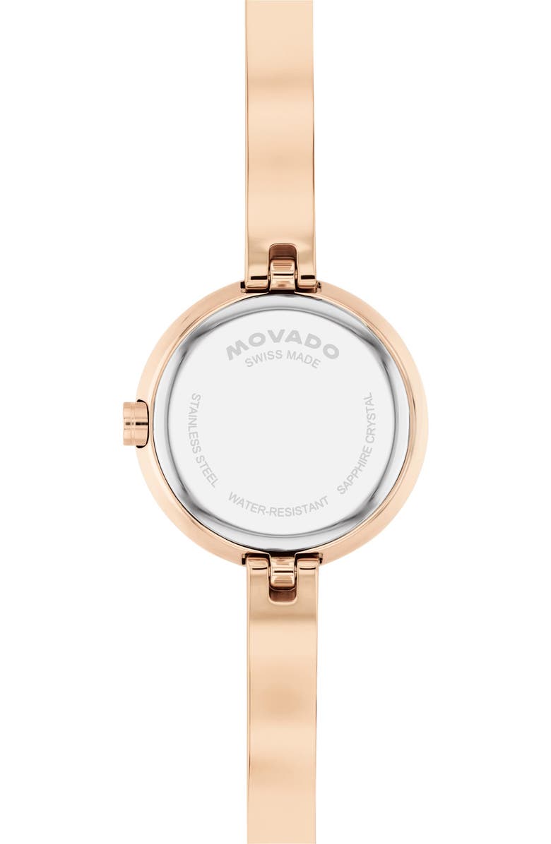 Movado Museum Round Bangle Watch, 21.50mm X 7.45mm, Alternate, color, Rose Gold