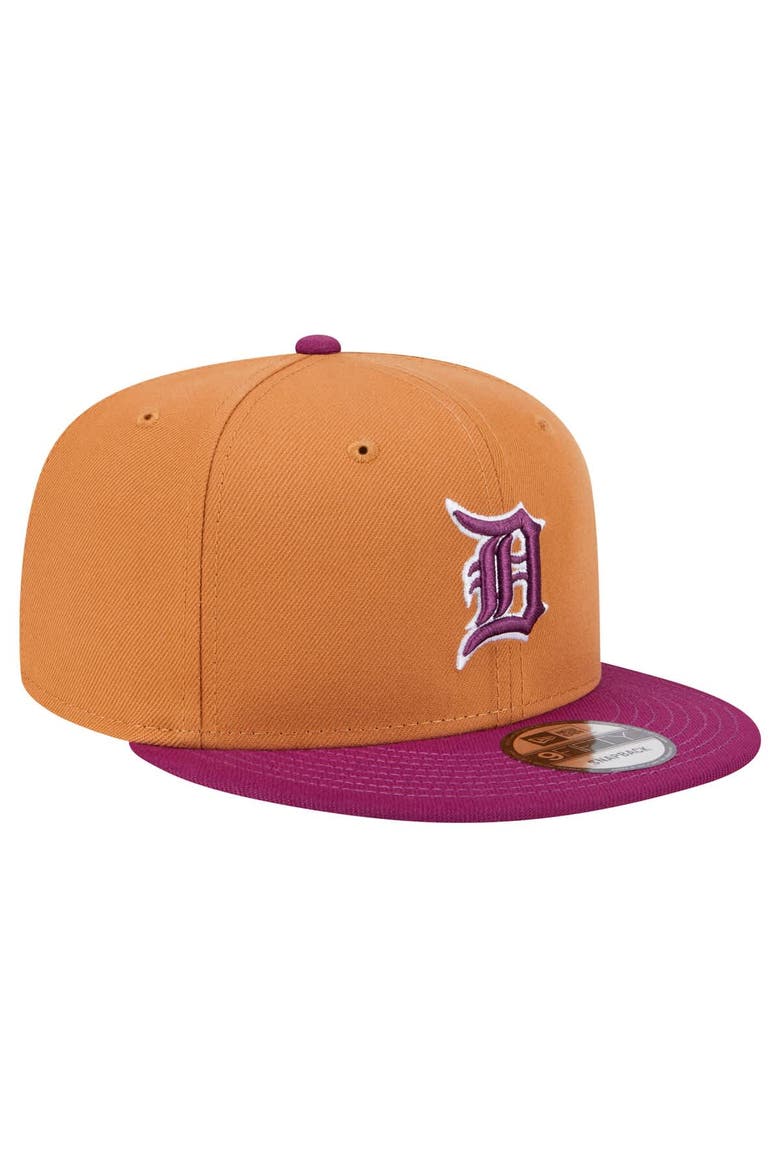 Men's New Era Brown/Purple Detroit Tigers Color Pack Two-Tone 9FIFTY Snapback Hat, Alternate, color, Brown