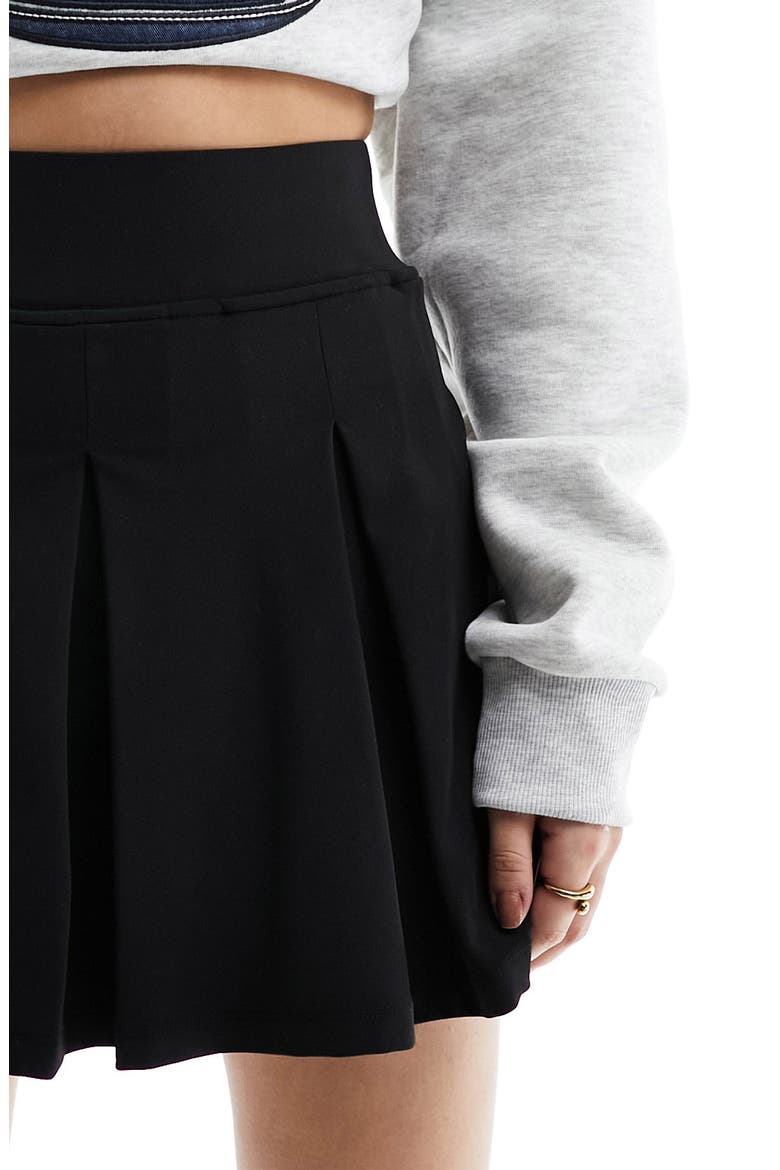 Pleated Miniskort, Alternate, color, BLACK